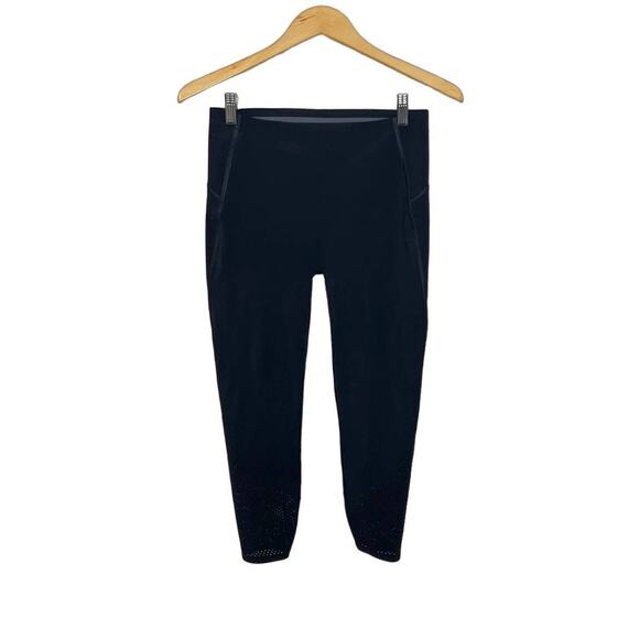 SPANX Women's M Shapewear Workout Legging Black Perforated Leg Seamless Waist - Picture 1 of 12